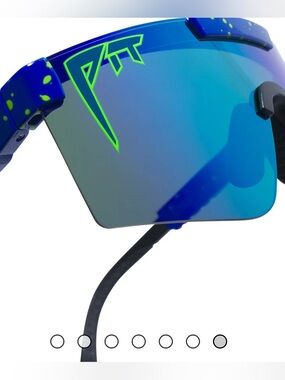 Pit Viper polarized Leonardo Sunglasses Blue Frame with Neon Green Accents
